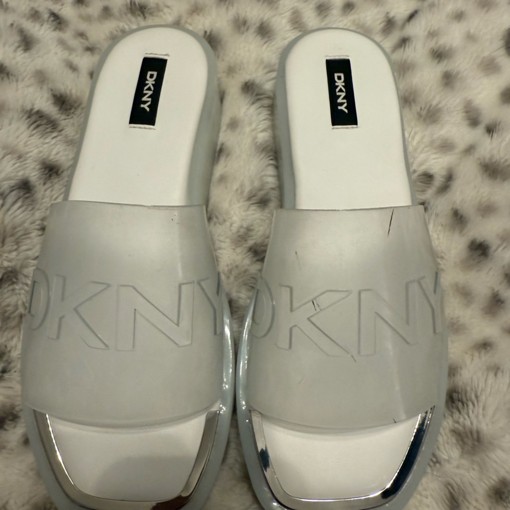 DKNY Women's clear Slide Sandals